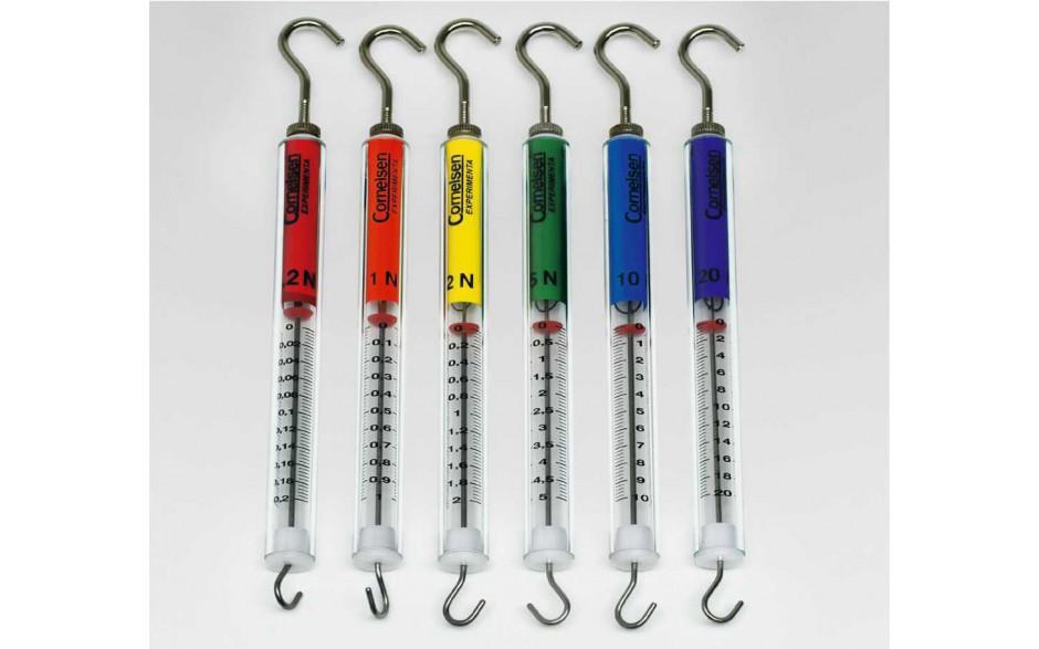 Kraftmesser in transparenter Plexiglashülse, rot Meßbereich: 200mN, Newton-Skala Nullpunktkorrekturs