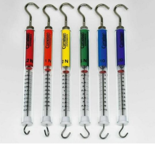 Kraftmesser in transparenter Plexiglashülse, gelb Meßbereich: 2 N, Newton-Skala Nullpunktkorrektursc