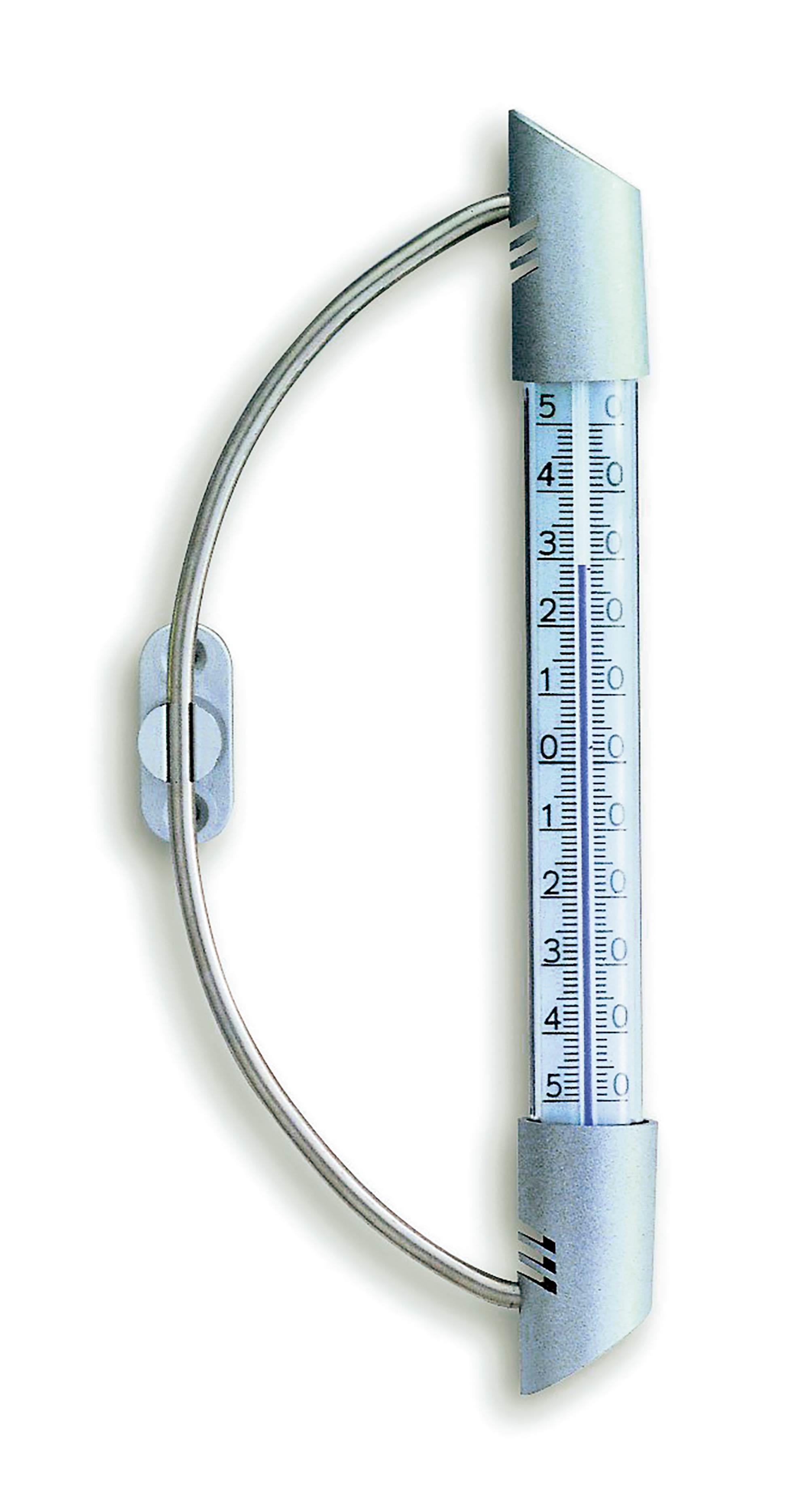 Fensterthermometer, * ORBIS * mit Bogen,Edelstahl/Kunststoff Messbereich: -50°C - + 50°C Masse: 230x